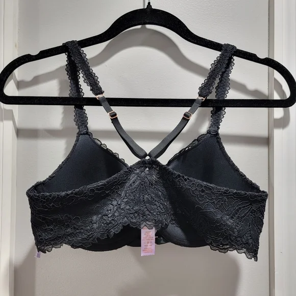 Savage X Fenty Romantic Corded Lace Front-Closure Push-Up Bra Black - Picture 13 of 17